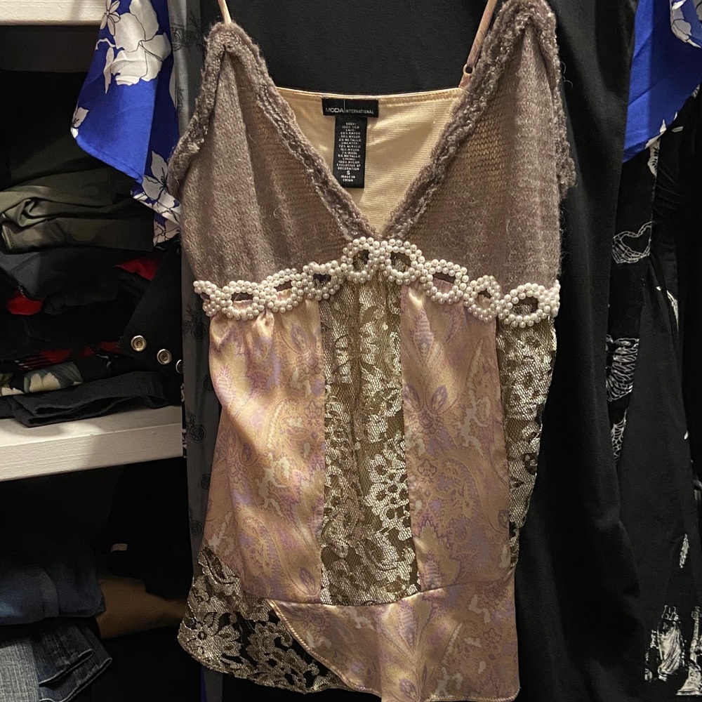 Moda International Pearl Embellished Top